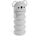 Kawaii Astuccio Scuola 2 In 1 In Morbido Silicone – Portapenne Da Tavolo Con Cerniera E Adesivi (Unicorno, H 17,3 Cm)