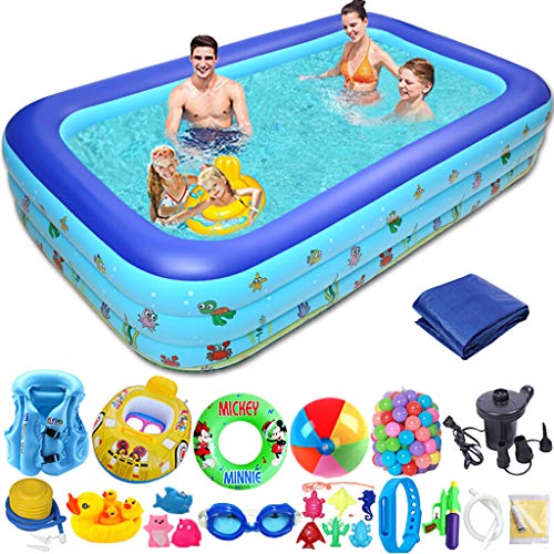 Preisvergleich Produktbild lvsenlin Aufblasbarer Swimmingpool, Rechteckiges, Schweres, Umweltfreundliches Familienbad Ideal Für Sommerurlaub Täglich