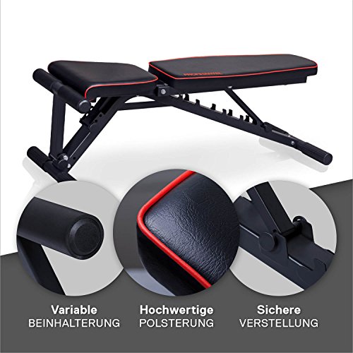 Profihantel Premium-Line Hantelbank, schwarz, Polsterdicke 5cm, verstellbare Sitz- und Rückenlehne - 2