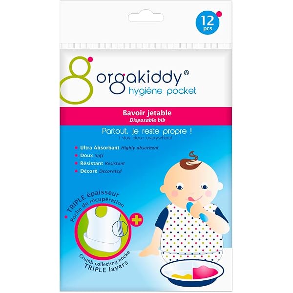 Bavoirs Bébé Jetables Lot De 10 - Imperméables, Poche Attrape-Nourriture, Ajustables