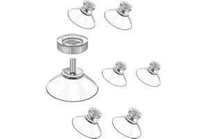 Cheeroyal Lot de 6 ventouses en plastique 32/41/53 mm Ventouses à filetage rond avec écrou moleté transparent pour accrocher un support d'aspiration extra solide (41mm)