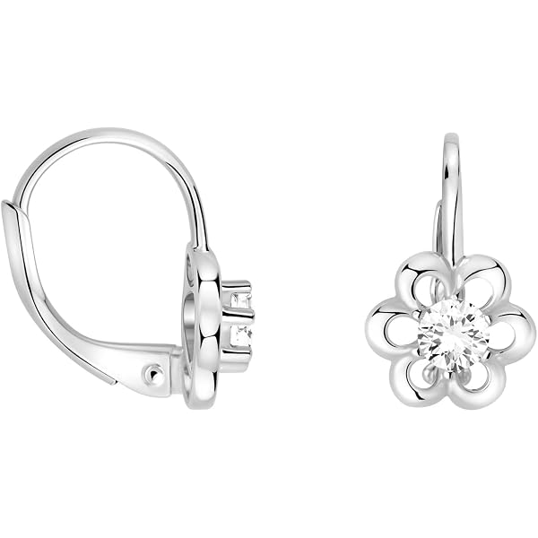 Boucles D'oreilles Argent 925 Avec Zircon – Motif étoile Clou, Plaqué Rhodium, Hypoallergénique