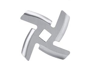 QIILU Edelstahl-Fleischwolf, flache Klinge, Schneidteile für Clatronic Fleischwolf, Kreuzmesser, Twinzee-Klingen, Fleischmaschinenmesser, Silver Crest, Couteau N 12, KitchenAid (46 mm lange Klinge). me