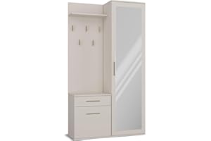 WHATSIZE ENTERPRISE - Entryway Wardrobe with Drawers Modern Hall Storage Coat Rack, Shoe Storage, Hanging Hooks Hallway, Mudroom - Foyer Furniture Cashmere