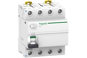 Schneider Electric A9R61440 Interruptor diferencial iID, 4P, 40A, 30mA, clase A SI de la gama Acti9, Blanco