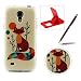 Produktbild Für Samsung Galaxy S4 Mini Hülle Silikon Schutzhülle Tasche Case,Weiches Silikon TPU Gel Bumper Case Etui Schale Cover Skin,Herzzer Modisch Hochwertig Ultra Dünn Slim Thin Bunt Handytasche Mit [Bezaubernd Fuchs Muster] Guter Schutz Kratzfest Flexibel Leicht Gummi Rubber Jelly Soft Protective Stabil Handyhülle Schutztasche Back Cover Case Shell für Samsung Galaxy S4 Mini + 1 x Frei Rot Handy Halterung Ständer + 1 x Frei Weinrot Touch Pen Stift Stylus