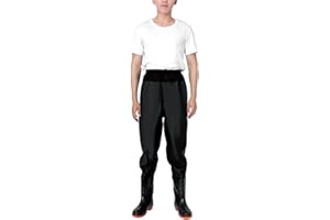HWBZSZY Multifunktion Watstiefel Angeln Stiefel Größe 36-47 für Herren Damen 100% Wasserdicht Verdicken Gummi Stiefel mit Atmungsaktiv Elastische Taille PVC Nylon Watthosen + Boot Schuhe