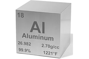 HEAVENLY METALS Aluminum 1.5" Metal Density Cube - 99.9% Pure Element for Chemistry - Educational Scientific Chemistry Elemental Specimen