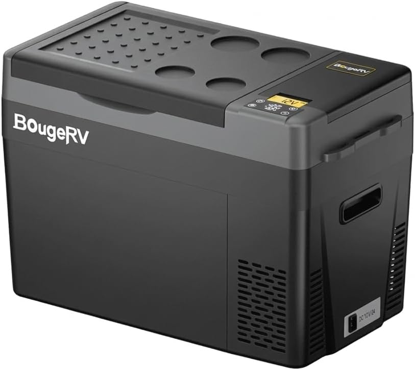 BougeRV CRPRO 12V Compressor Fridge Freezer 29L Car Fridge Portable Car Refrigerator 12/24V DC 110-240V AC for Camping Outdoor Travel Campervan RV Boat Home, -22℃ to 10℃, Battery Not Included