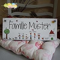 Shabby Style -Türschild Familie mit Namen