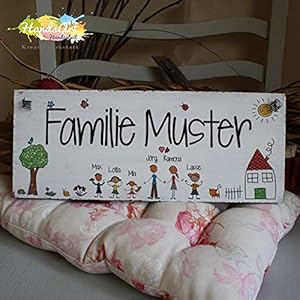 Shabby Style -Türschild Familie mit Namen