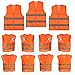 Produktbild 10 Stück Warnweste Sicherheitweste Unfall-weste Orange KFZ PANNENWESTE Sicherheit-Warnweste Ideal für Handwerker, Bauarbeiter  Wanderer, Hundehalter, Beeren- und Pilzsammler