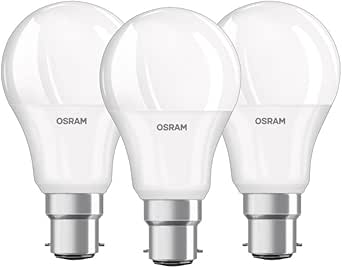 Osram Led Base Classic A Lampe In Kolbenform Mit B22d Sockel Nicht Dimmbar Ersetzt 60 Watt Matt Warmweiss 2700 Kelvin 3er Pack Amazon De Beleuchtung