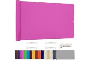Lingle888 Privacy Screen for Backyard Deck Patio Balcony Fence Porch Sun Shade PVC UV Protection Sun Wind 8 Days Delivered 14 Colors 20 Sizes 420D(Rose red,1.4x8m)