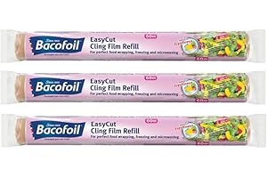 HOMEY MART EasyCut - 3 rollos de recambio de película adhesiva para envolver alimentos perfectos, congelar y microondas, 35 cm x 60 m