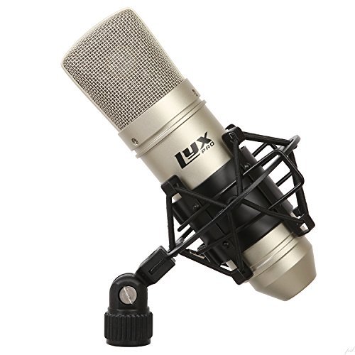 Micrófono de estudio de condensador cardioide LyxPro LDC-10 con sopor