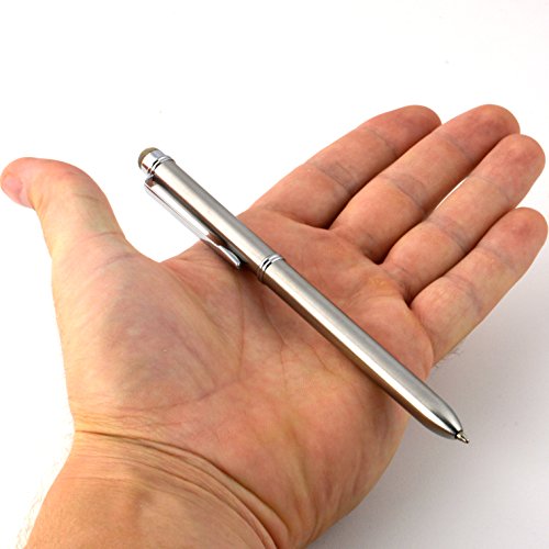 Executive Kugelschreiber und Mikrofaser TouchStift Stylus von Dockem; 2-farbige Tinten-Kombi (2 Tintenfarben in 1 Stift, rote & schwarz Tinte); kapazitiver Executive-Stift und Kugelschreiber mit doppeltem Zweck, Ultra-sensitive Micro-Hybrid-Faser-Netz-Stiftnoppenspitze für reibungsloses Gleiten, schlanke gebürstete Chrome-Veredelung, für jedes iPhone, iPad, Smartphone, Tablet, Touchscreen (Artikel DCKMST14) - 3