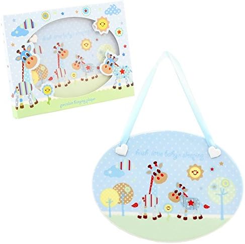 Jennifer Rose Baby Porcelain Hanging Plaque - Blue