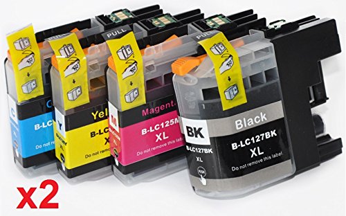 Prestige Cartridge 8 x LC-127XL LC-125XL Tintenpatronen, schwarz/cyan/magenta/gelb