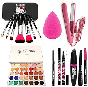 C.C.G Beauty Eye Make Up Brushes Hello Kitty, Hair Straightener, Morefi 3 in1, Mac Ads Pencil 36 h, Kajal, Blender For Women And Girls