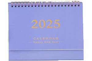 YIPUETERNITY Calendario Tavolo 2025, Calendario Scrivania 2024 2025, Stand Up Flip Calendario 12 Mensile Tavolo,Calendari Anno Ufficio Scrivania Casa, Calendario da Tavolo 2025 per Ufficio (viola)