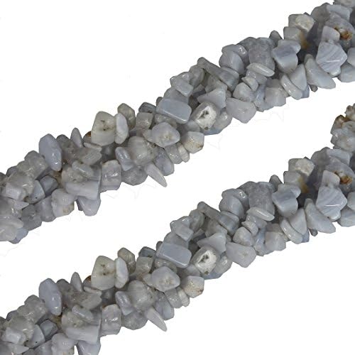 Semi Precious Blue Lace Agate gemstone Chips - 2 Strings
