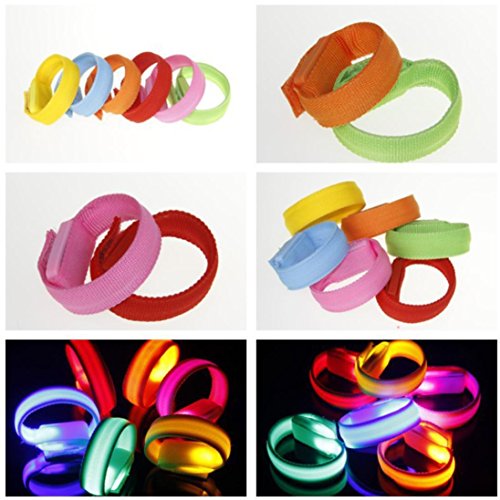 sunnymi Weihnachten Deco Party Night Running LED Armband✔LED Leuchtend Armband Light ✔ Nacht Sicherheit Warnung ✔LED-Taschenlampe (Rosa, 22cm)