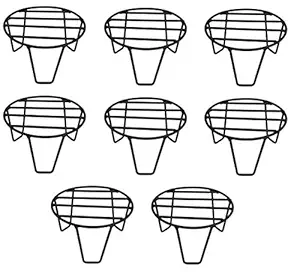 ORCHID ENGINEERS Set of 8-Iron Indoor/Outdoor Flower Pot/Plant Stand for Home Garden Balcony Living Room Decor (Black-Set of 8)