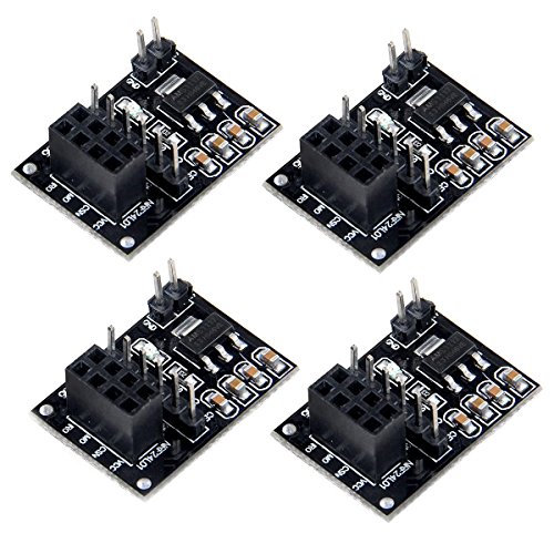 MakerHawk 4pcs NRF24L01 + drahtloses Modul mit Breakout Adapter 3.3V Regler On-Board für Intellective Car