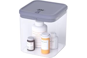 Dayear Scatola portaoggetti con serratura con codice combinato, 13,6 x 13,6 x 15,6 cm, sicura per medicine, telefono e frigorifero, resistente, per casa, ufficio, viaggi, scuola, grigio scuro