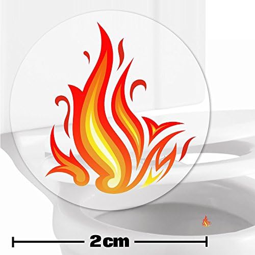 10 x Flames Toilet Target Stickers - 2cm Wide - Cleaner Bathroom/Restroom Floor In A Flash With No Cleaning Products - Helps Improve Aim And Hit The Target - Toilet/Potty/Urinal Training Aid Aiming Reward - Suitable For Children, Toddlers, Boys And Adults