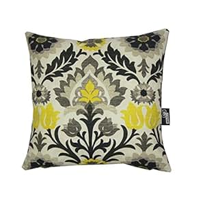 myBUBO Flowers 11 Dekokissen Kissenhülle/Kissenbezug, Gelb Schwarz