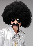 Talla para hombre adulto. Peluca afro negra extra grande para hombre de los años 70