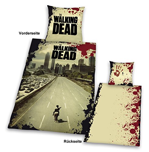 Herding 486588050 Bettwäsche, The Walking Dead, Kopfkissenbezug 80 x 80 cm und Bettbezug 135 x 200 cm, 100 % Polyester, Microfaser - 2