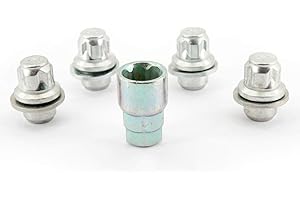 H&R Juego de Tornillos Antirrobo M12x1.50 Plano - 4 Tuercas antirrobo Incl. Adaptador