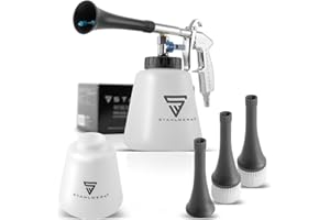 STAHLWERK Druckluft-Reinigungspistole RP-90 ST – Druckluftpistole mit Tornado-Effekt für Auto (KFZ), Werkstatt & Haushalt, mit Zubehör-Set, regulierbares Ventil für Reinigungsmittel (weiß)