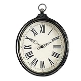 William 337 8 Zoll Vintage Wanduhr, alte Eisen Nachahmung Oval Ringe Wanduhr Wohnzimmer Schlafzimmer Quarzuhr