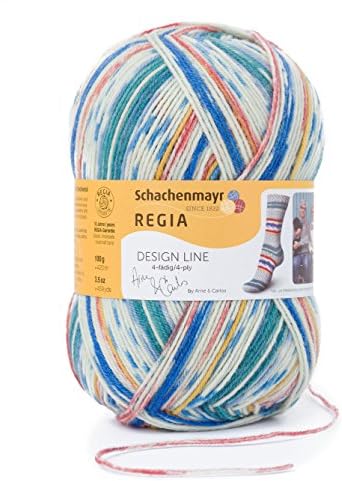 Regia Design Line 4 Count by Arne &amp; Carlos Hand Knitting Wool/Yarn Sock Yarn – per 100g ball, wool, Tinn, 16  x  9  x  7.5 cm