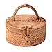 Produktbild Volwco Damen Rattan-Clutch, rund, handgefertigt, Rattan, Retro-Stil, geeignet für tägliche Aktivitäten, Urlaub, Strände am Meer