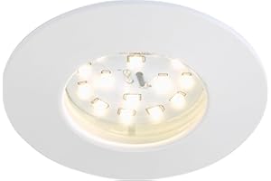 BRILONER 7204-016 Encastrable LED 230v, plafonnier, Spots,Lampe de Salle de Bain, Ronde, Plastique, 5 W, Blanc, 1 pièce