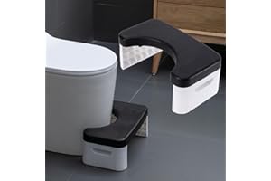 HI FINE CARE Folding Toilet Stool - Ergonomic Squatting Aid, Space - Saving Foldable Step Stool for Adults & Kids, Non - Slip, Ideal for UK Standard Toilets, Multi - Purpose for Bathroom, Kitchen