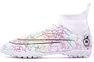 Hmhnsya Chaussures De Football D'entraînement Professionnel pour Hommes Chaussures De Football À Cheville Haute pour Jeux D'intérieur Et D'extérieur Baskets Unisexes pour Enfants