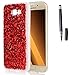 Produktbild Samsung Galaxy A7(2017)/A7(2017)Duos Hülle mit Schwarz kapazitive Feder,ISENPENK Ultra Slim Silikon Soft TPU Crystal Clear Transparent Bling Bling Pailletten Glitzer Case,Wasserdicht Shockproof Anti Slip Stoßfest Protection Durchsichtig Handyhülle,Thin Silicon Glitter Shinning Cover Bumper Schutzhülle Tasche für Samsung Galaxy A7(2017)/A7(2017)Duos 5.7Zoll-[rot]+Schwarz kapazitive Feder