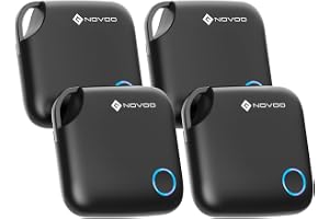 NOVOO Smart Tag med Apple Find My (endast iOS), spårare med larm 80 dB, utbytbart batteri med barnlås, nyckelspårare, plånbok