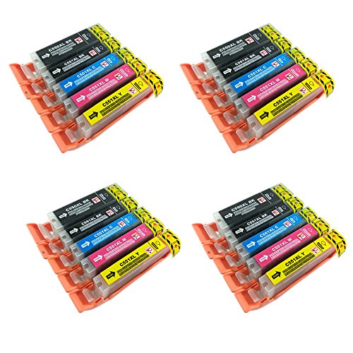 PerfectPrint Kompatible Tintenpatrone Ersatz für Canon Pixma IP7200 IP7250 IP8750 IX6850 MG5450 MG5550 MG5650 MG6350 MG6450 mg6600 MG6650 MG7150 MG7550 MX725 MX925 550/551 XL (BK/C/M/Y, 20er Pack)