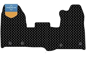 PRESTIGE FLOOR MATS LTD Tailored Van Floor Mats Fits Transit Custom 2015-2019 - Black Rubber - Anti Slip Mat - Van Floor Mat Edged with Black Cloth Binding