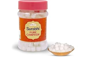 Shubhkart Surabhi 100% Pure Camphor Crystals or Aromatherapy, Incense, Odor Eliminator, Puja (Surabhi Camphor, 100 g)