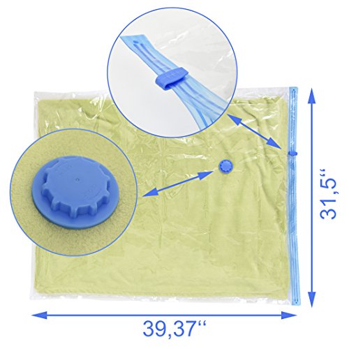 iLP 6 tlg. Set Aufbewahrungsbeutel Vakuum-Beutel in 80 x 100 cm für Kleidung, Garderobe und Textil - 3