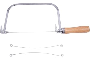 PH PandaHall Taglierina per Sapone in Acciaio Taglierina per Filo Coltello da Taglio con Manico in Legno Taglierina per Sapone Antiaderente Strumento da Taglio per Candele Fai-da-Te