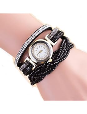SSITG Wickeluhr Uhr Damenuhr Armbanduhr Mädchen Wickelarmband goldf. Strass